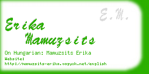 erika mamuzsits business card